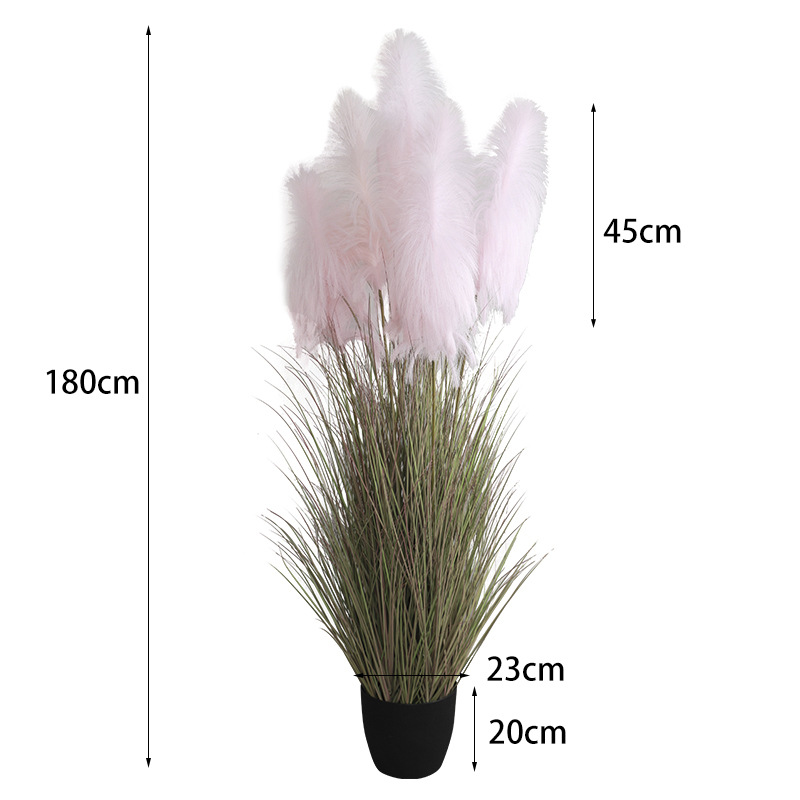 Studio Photography Props Simulation Onion Grass Potted Plant Living Room Home Ornaments Simulation 1.8 M 7-Head Reed Bonsai