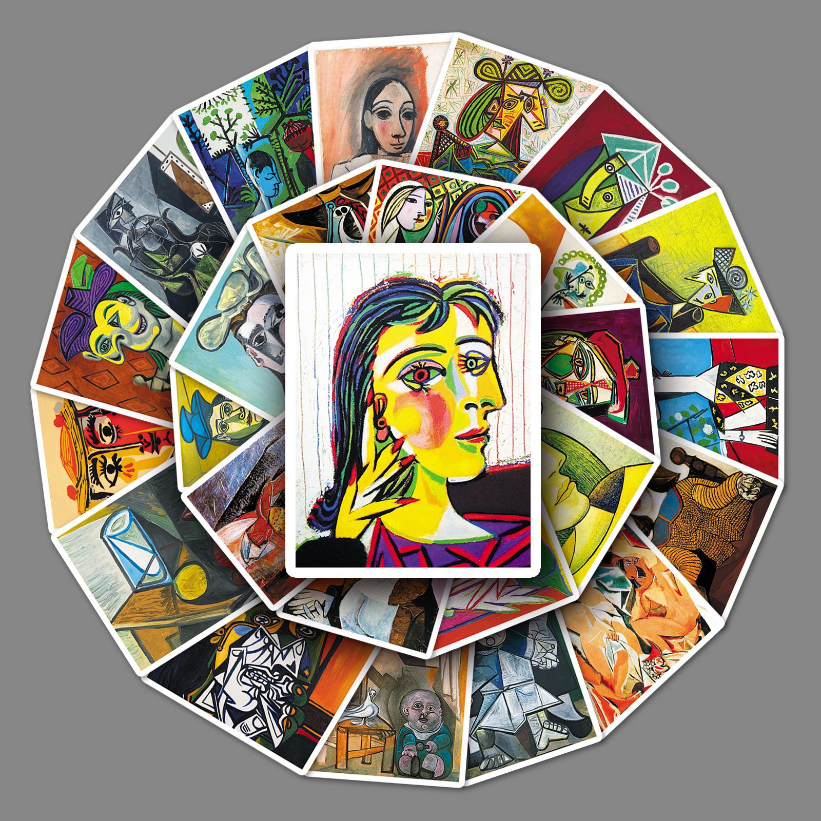 50张毕加索涂鸦贴纸个性跨境艺术风油画装饰水杯手机壳电脑贴纸