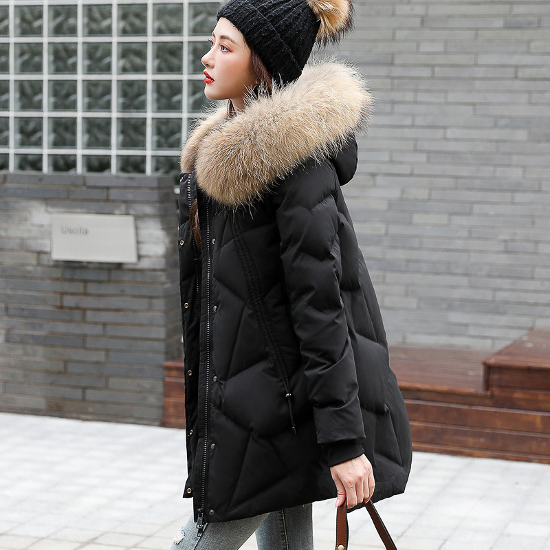 中长款羽绒服女2022冬季新款女士大码时尚大毛领冬装爆款加厚外套
