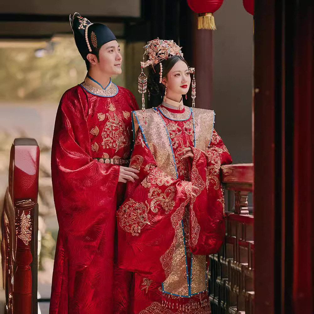 明制汉服婚服2023年新款情侣秀禾服结婚中式古装凤冠霞帔嫁衣全套