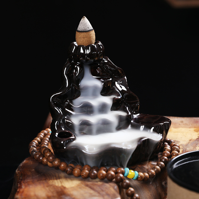 檀香沉香倒流香粒家用纯天然沉香崖柏艾草香观烟香大号精品礼盒装