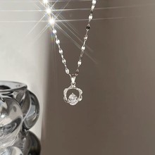 s925纯银花朵项链个性ins莫比乌斯锁骨链小众感项饰工厂直销批发