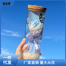 干花礼物教师节仿真花七夕生日送女友玻璃罩向日葵永生花玫瑰花品