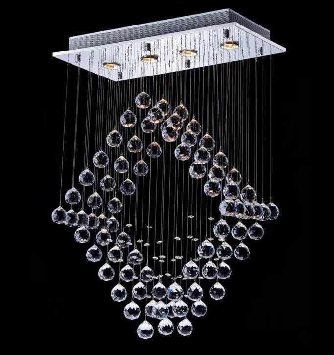 长方形水晶吊灯卧室客厅水晶灯现代创意吊线灯亚马逊灯饰厂家批发