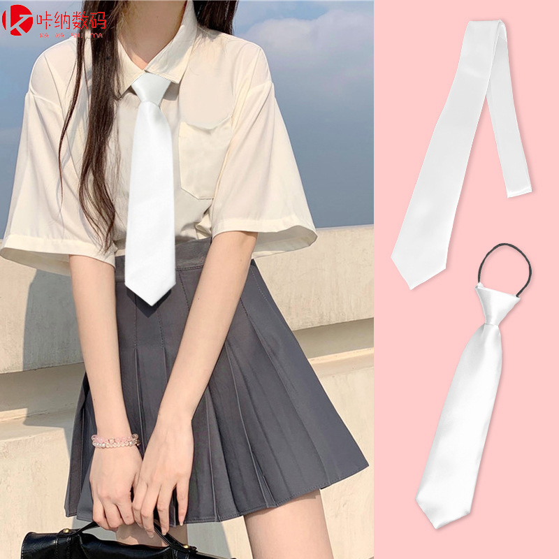 casual fashion unisex tie korean style student tie spot polyester fiber tie lazy tie in stock wholesale