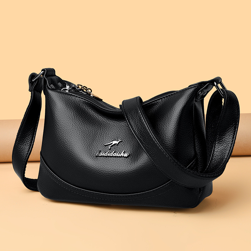 跨境外贸2024新款斜挎软皮简约休闲女士单肩包中老年大容量女包