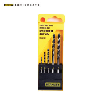 史丹利5支装hss高速钢麻花钻头 金属钻花钻咀手电钻钻头95-229-23