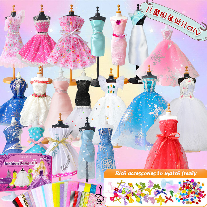 cross-border foreign trade doll clothes cloth children‘s clothing design diy children‘s handmade material kit 30