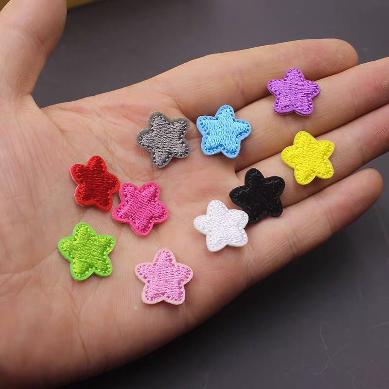 刺绣布贴迷你五角星布贴补丁贴衣服鞋子装饰修补破洞小号星星贴布