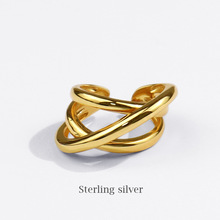 新款缠绕金色戒指欧美风百搭戒指女生时尚指环开口戒指一件代发