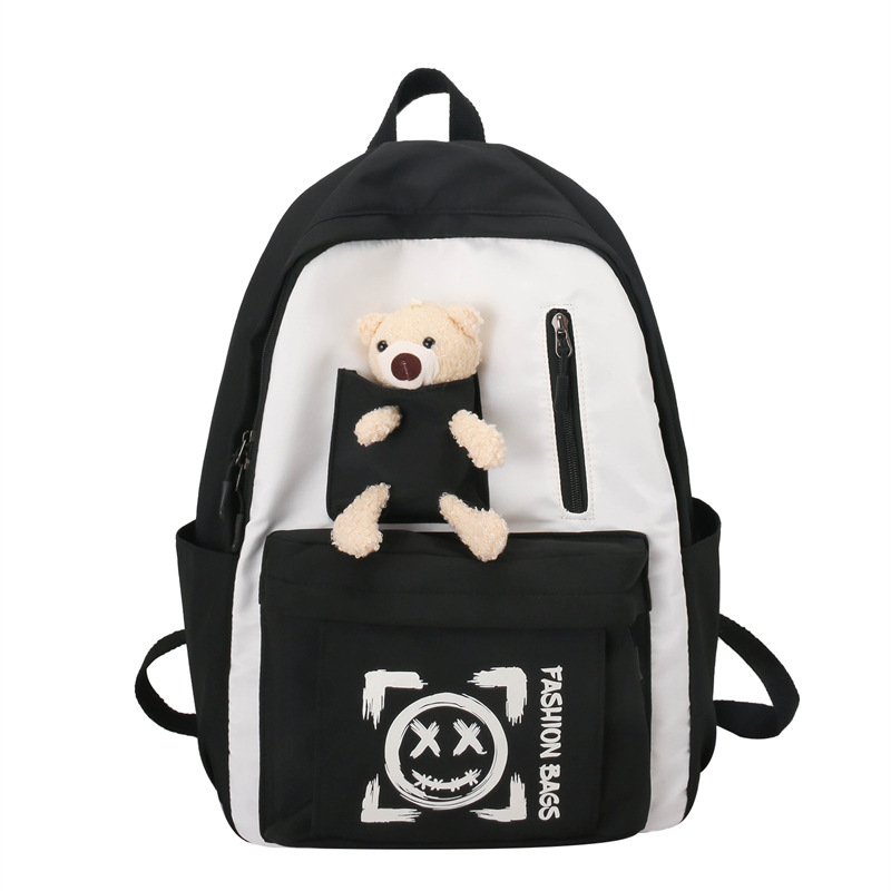 2022 Opening Season New Early High School Student Schoolbag Fashion Casual Bag Cartoon Bear Doll Backpack