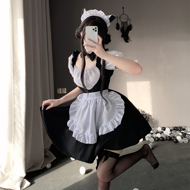 cosplay情趣内衣日本动漫服装lolita黑猫咪装可爱铃铛女仆装-阿里巴巴