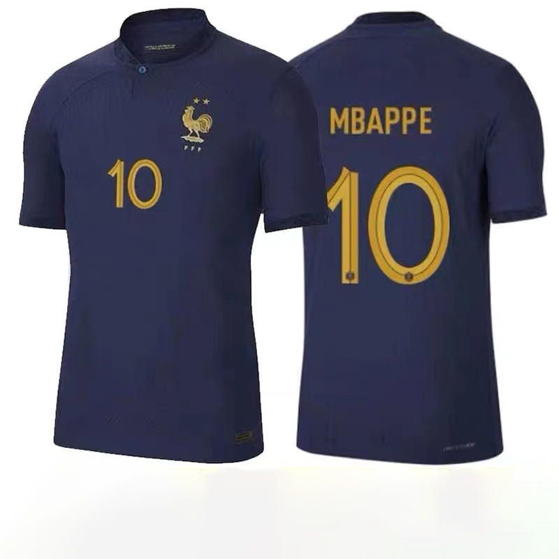 22-23法国球衣主客场国家队10号姆巴佩19号本泽马足球服儿童套装