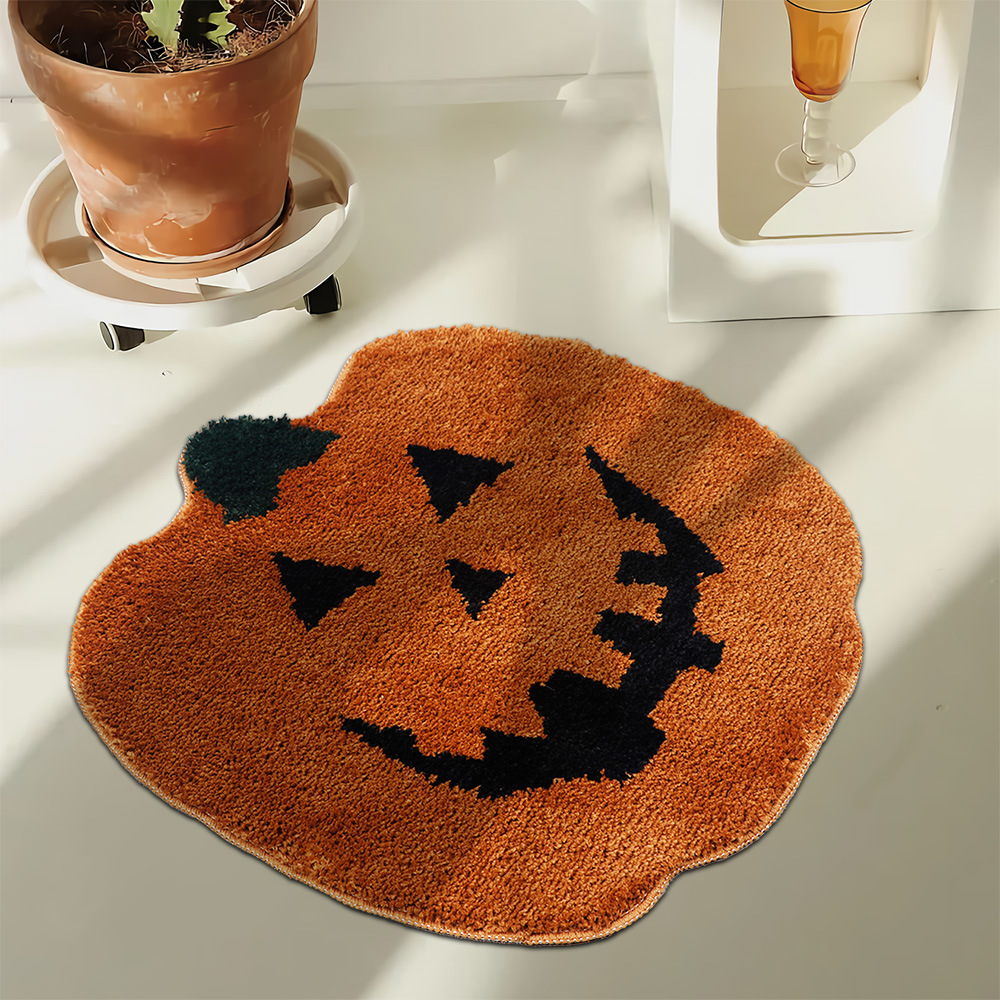 Halloween Creative Bathroom Pumpkin Floor Mat Skull Holiday Horror Decoration Home Carpet Absorbent Non-Slip Door Mat