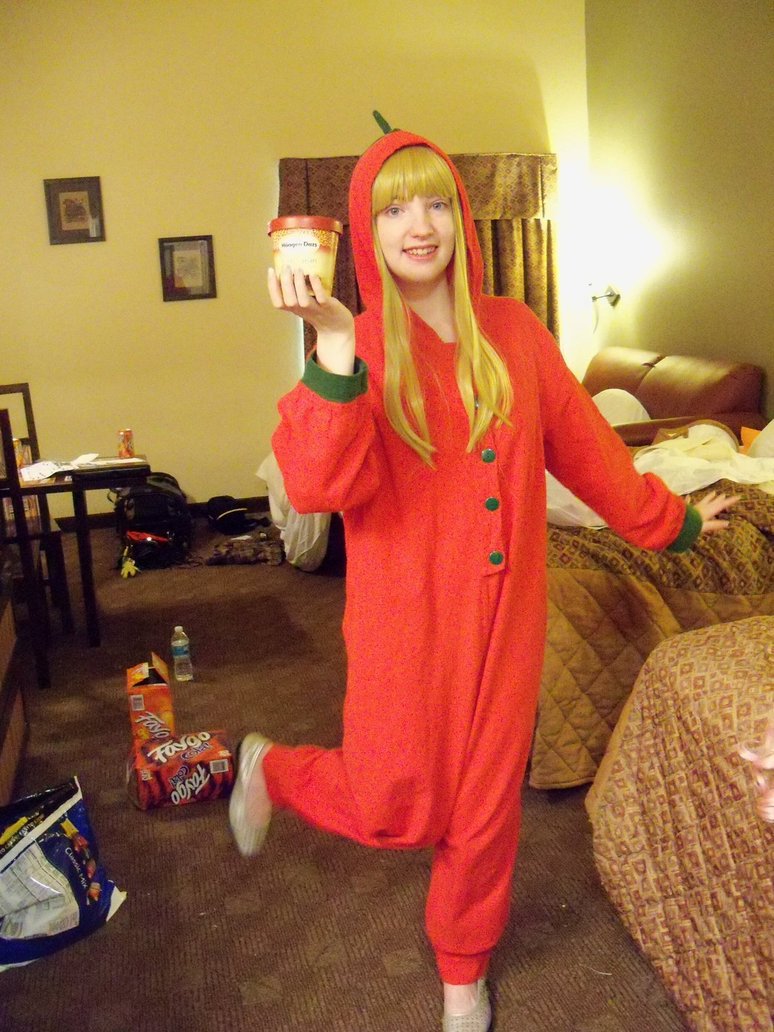 kigurumi摇曳百合岁纳京子番茄卡通情侣连体睡衣表演出扮演家居服