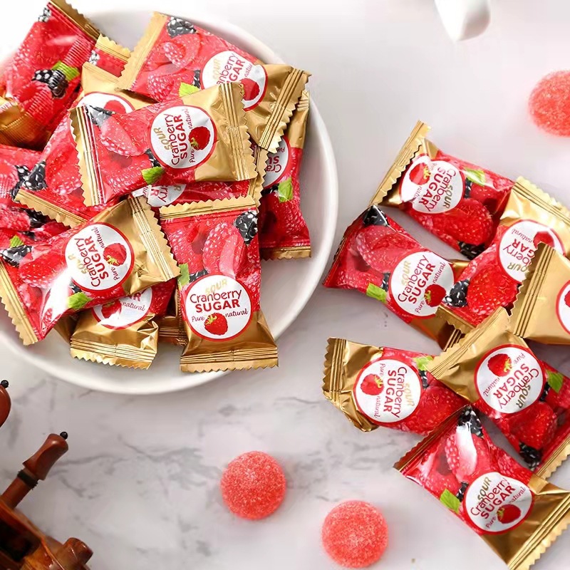 小牛顿houven蔓越莓味qq糖橡皮糖散装500克婚庆散装喜糖结婚糖果