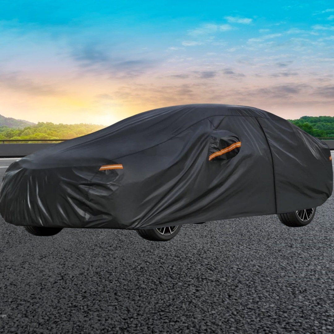 新款重型车罩peva防水全车外罩户外防雪防晒防紫外线带拉链防尘罩-阿