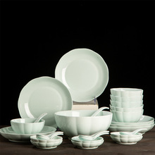 景德镇陶瓷家用玉瓷南瓜米饭大面碗餐具套装中式碗盘碟子自由组合