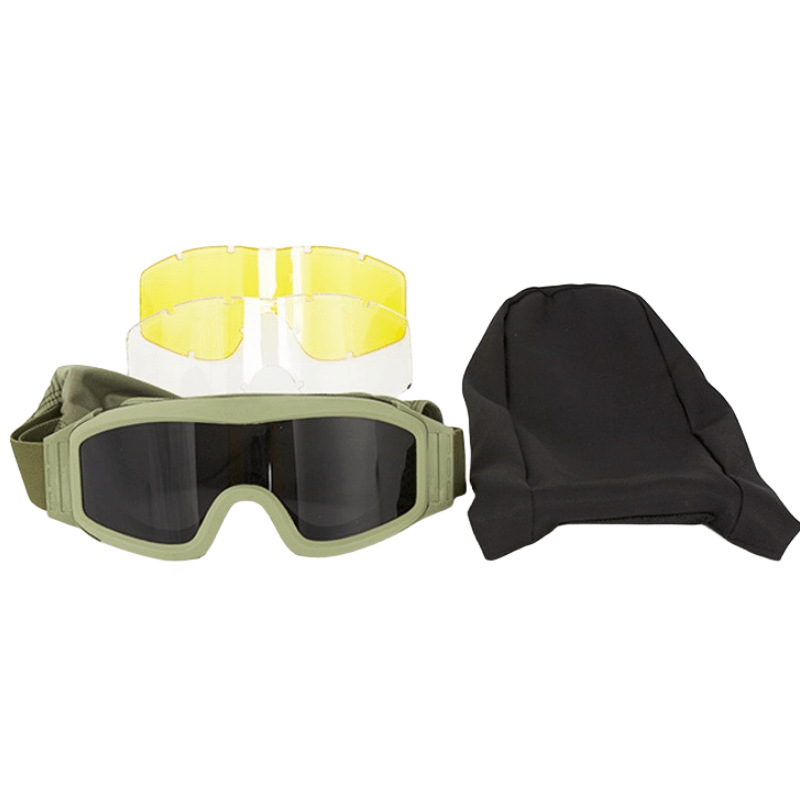 Spot Wholesale Ess Tactical Goggles Three Lens Shooting Glasses Outdoor Military Fans Cs Equipment Explosion-Proof Impact Resistance
