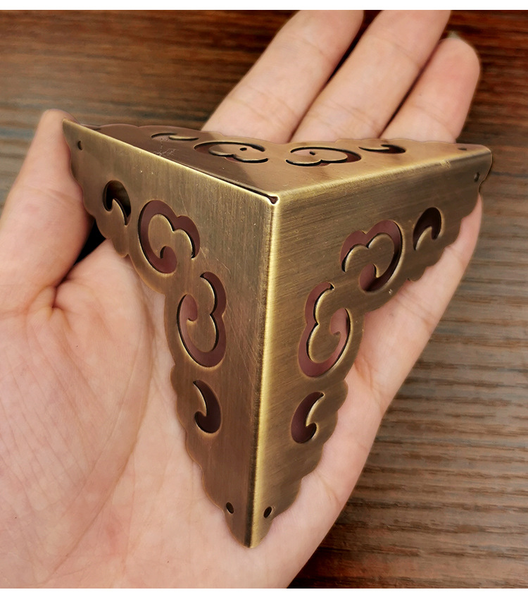 中式仿古纯黄铜装饰古典家具铜配件包护角包边角花木箱首饰盒角片