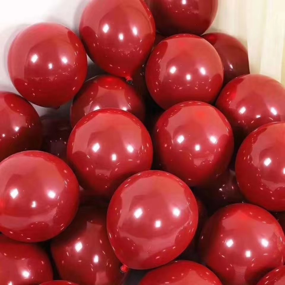 10-Inch Wedding Balloon Wedding Decoration Rubber Balloons Ruby Double-Layer Thickened Pomegranate Red Wedding Room Layout Supplies