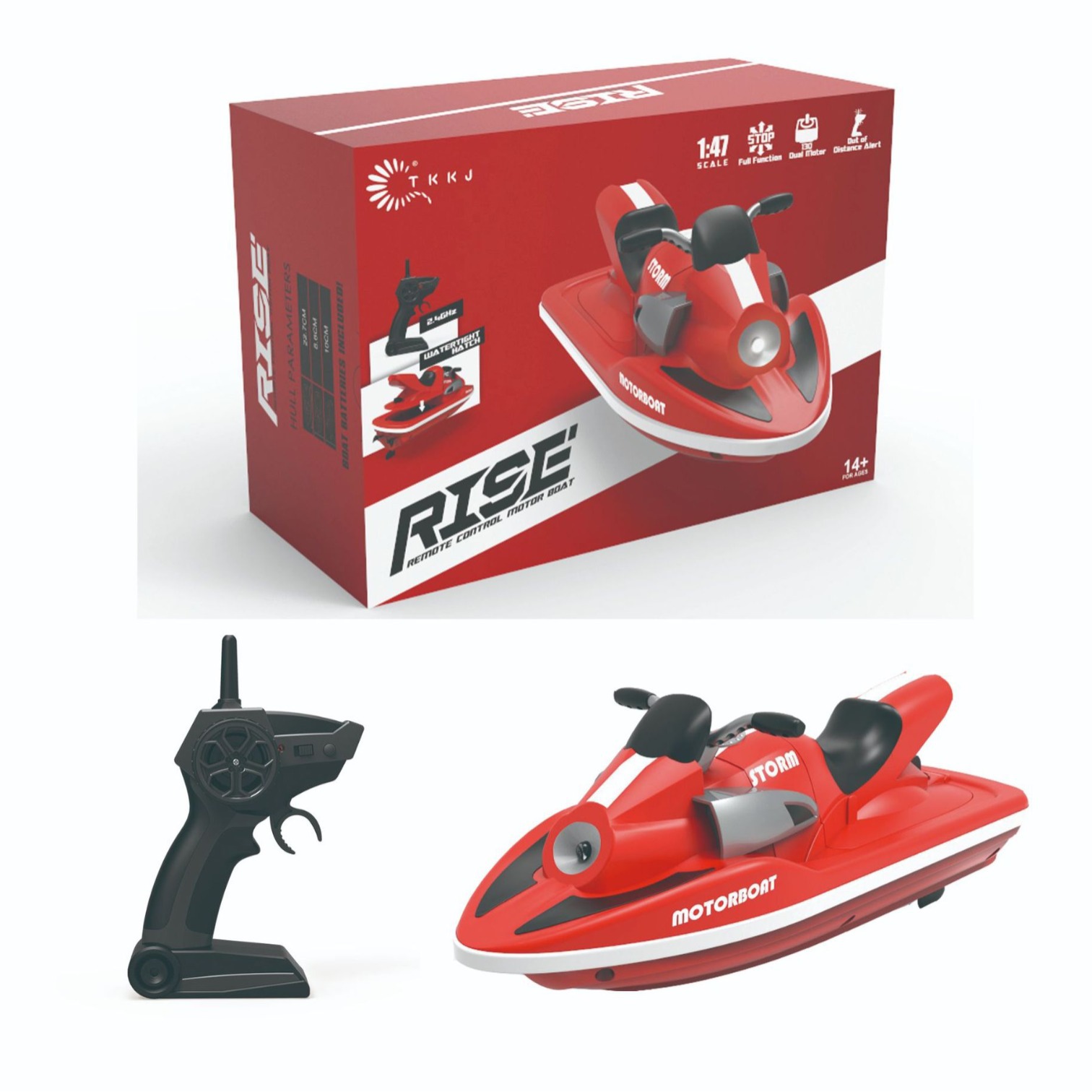 遥控摩托艇高速快艇船模电动水上玩具船航海模型男孩防水儿童游艇