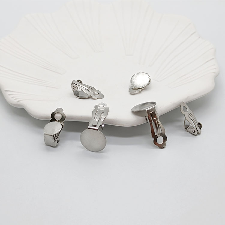 不锈钢青蛙夹 托盘耳夹diy饰品配件 8-14mm 舒适耳夹耳环制作材料