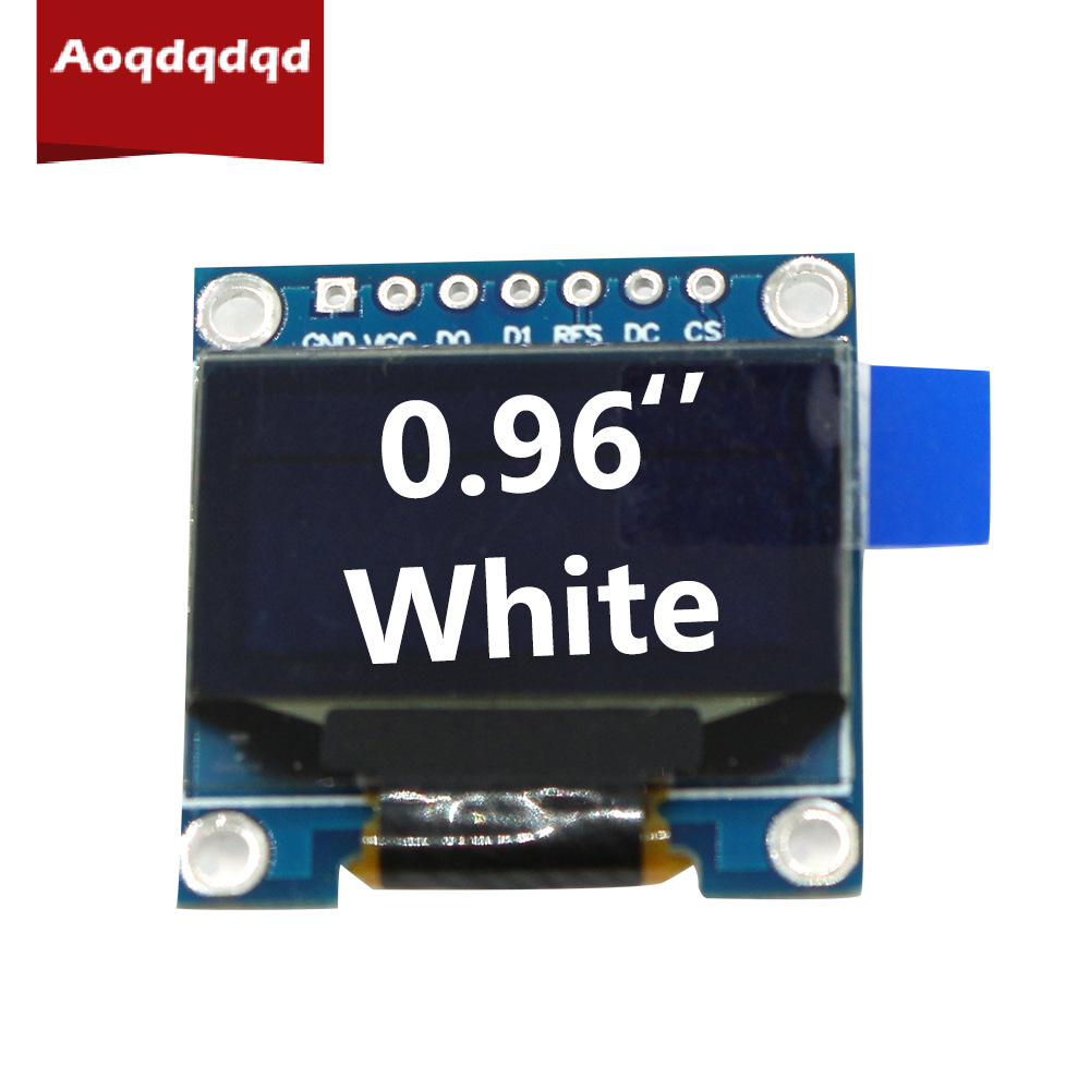 7针gnd 0.96寸 oled 显示屏 黄蓝色 白色128x64 ssd1306芯片 spi
