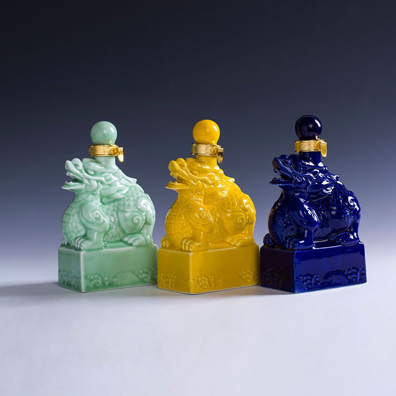 景德镇陶瓷空酒瓶1斤麒麟瓶密封白酒瓶专用酒坛酒瓶创意家居摆件