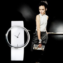 一件代发简约透明女士手表创意镂空情侣手表皮带女士手表现货