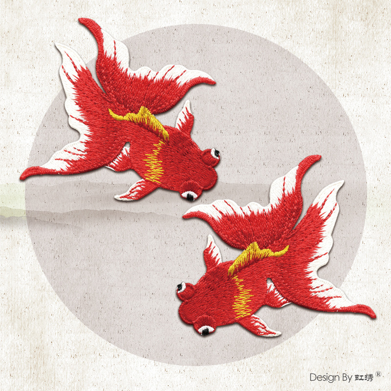 刺绣金鱼图案
