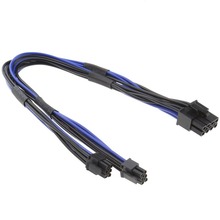 GPU 8Pin转双小6Pin 8针公转小6Pin公 18AWG 黑色 蓝色电子线