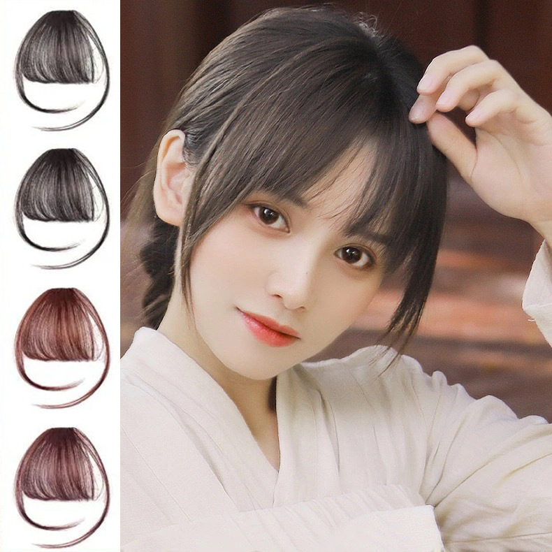 刘海假发片迷你空气鬓角刘海哑光高温丝隐形无痕假发片现货批发