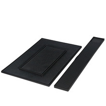 PVC软胶吧台垫杯垫长方形加厚橡胶吧垫黑色防滑隔水KTV沥水垫