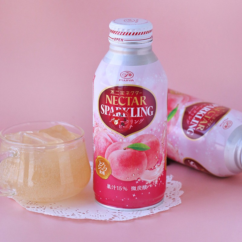 不二家fujiya桃子果汁含气碳酸饮料日本原装进口380ml