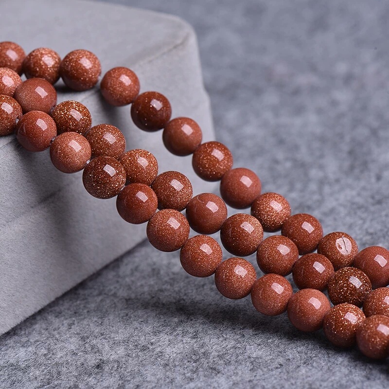 红金砂散珠 天然水晶 金砂石半成品隔珠配珠 做手链项链腰链脚链