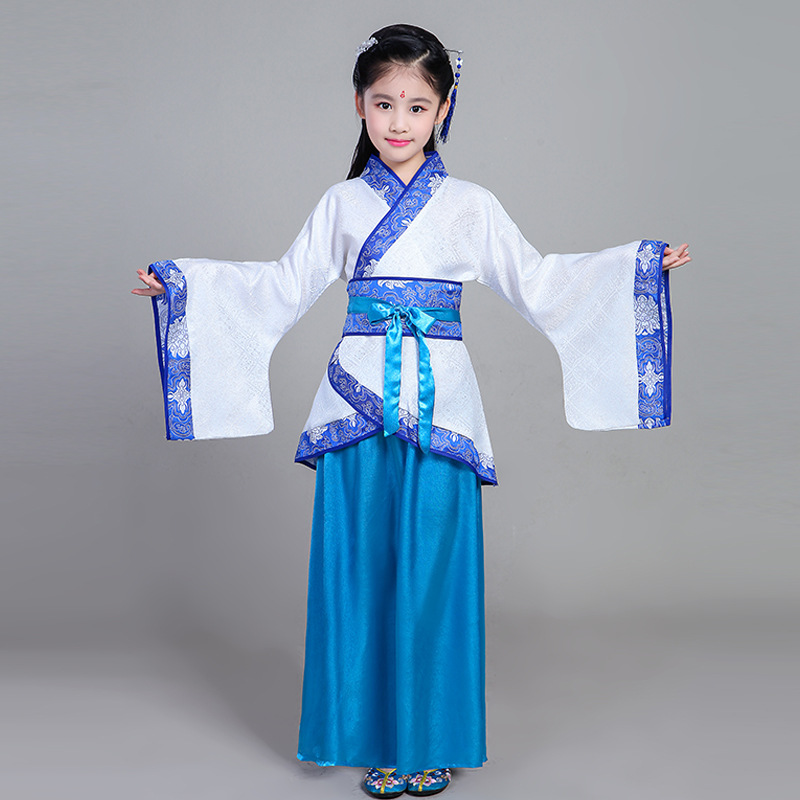 儿童汉服古装小学生表演服风汉服男童弟子规三字经书童演出服