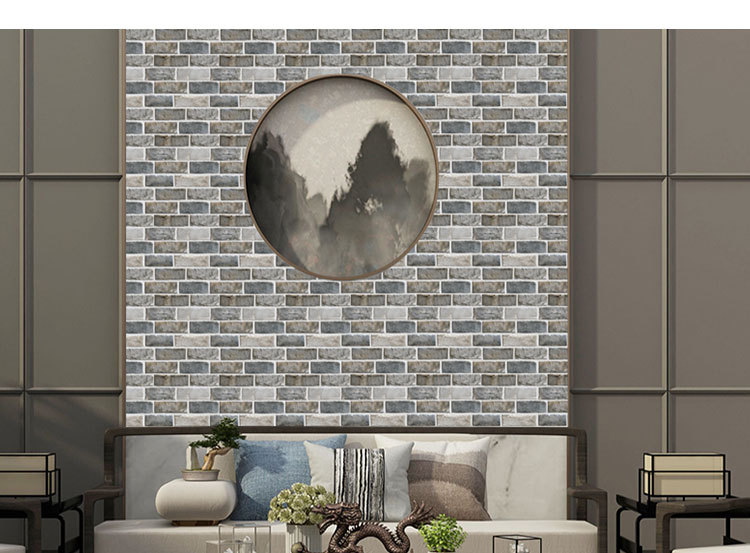 仿古青砖3d立体墙自粘贴创意餐馆墙裙翻新装饰防潮电视背景墙商用