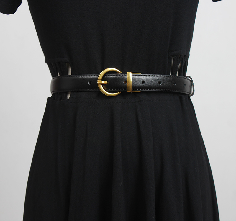 皮带女牛仔裤时尚百搭装饰细腰带真皮韩国ins风简约黑色裤带女潮