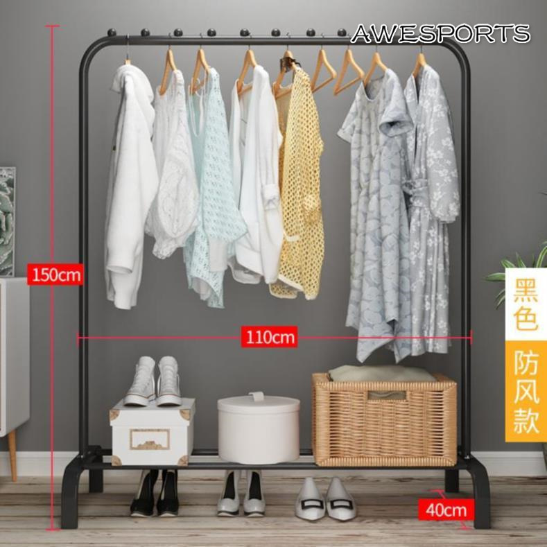 迷你主卧带滑轮衣架落地服装店晒被架小孩衣挂实用可收纳立式