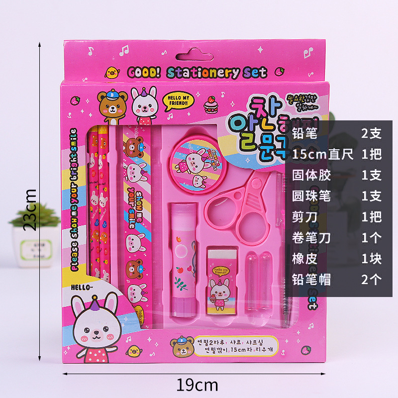 Wholesale Student 10-Piece Stationery Suit Gift Box Children's Birthday Small Gift Kindergarten Primary School Student Exam Prize