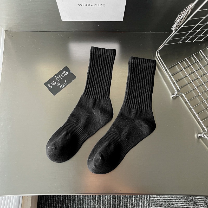 Socks White for Men Mid-Calf Combed Cotton Deodorant Sports Men Socks Long Low-Top Men's Ankle Socks Zhuji Socks Wholesale