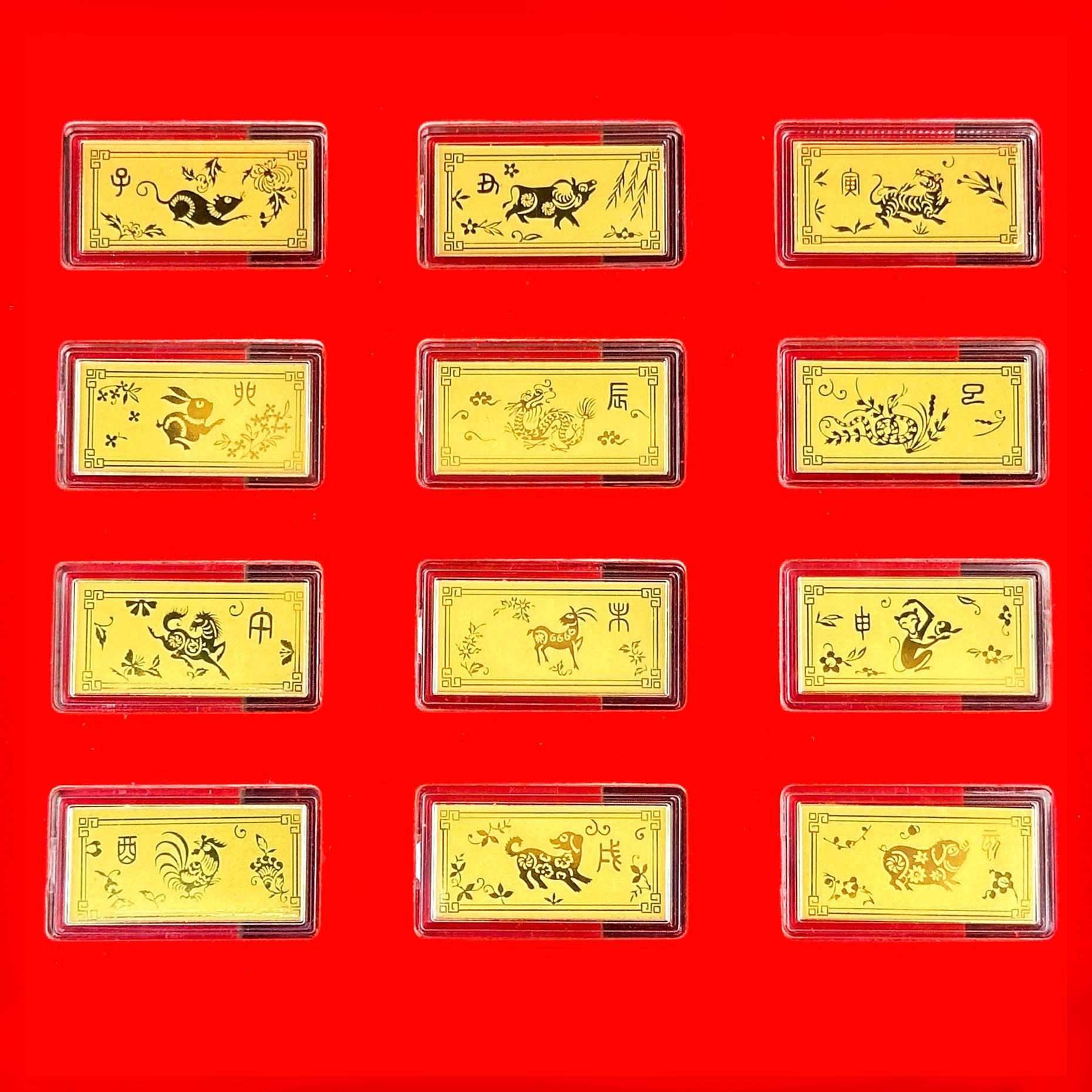 2024 Dragon Year Gold Foil Small Gold Bar Decoration Twelve Zodiac Commemorative Gianduja Noisettes Gift Box Will Sell Opening Red Gift