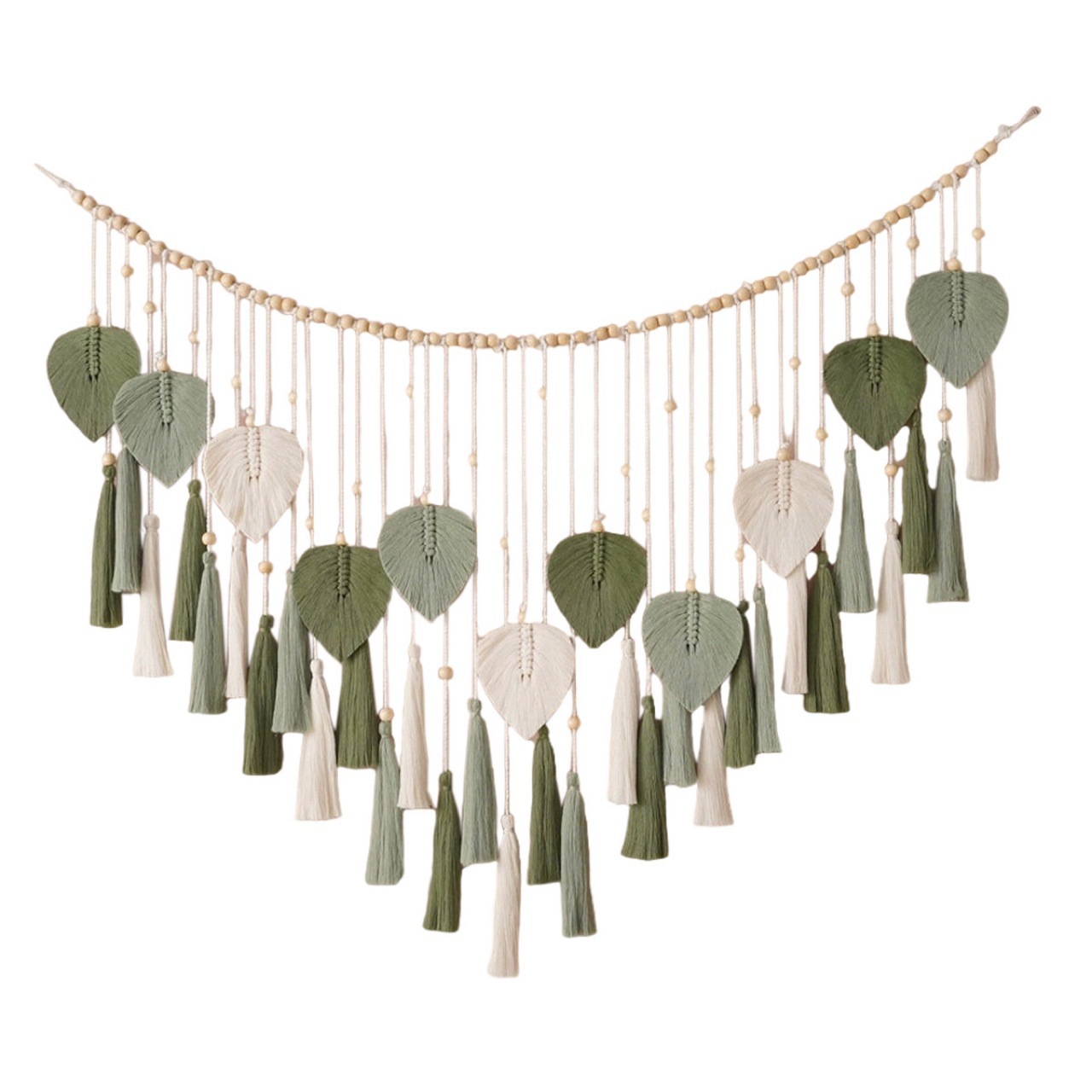 创意手工编织棉绳树叶挂毯波西米亚风家居墙面装饰房墙饰家装修珠