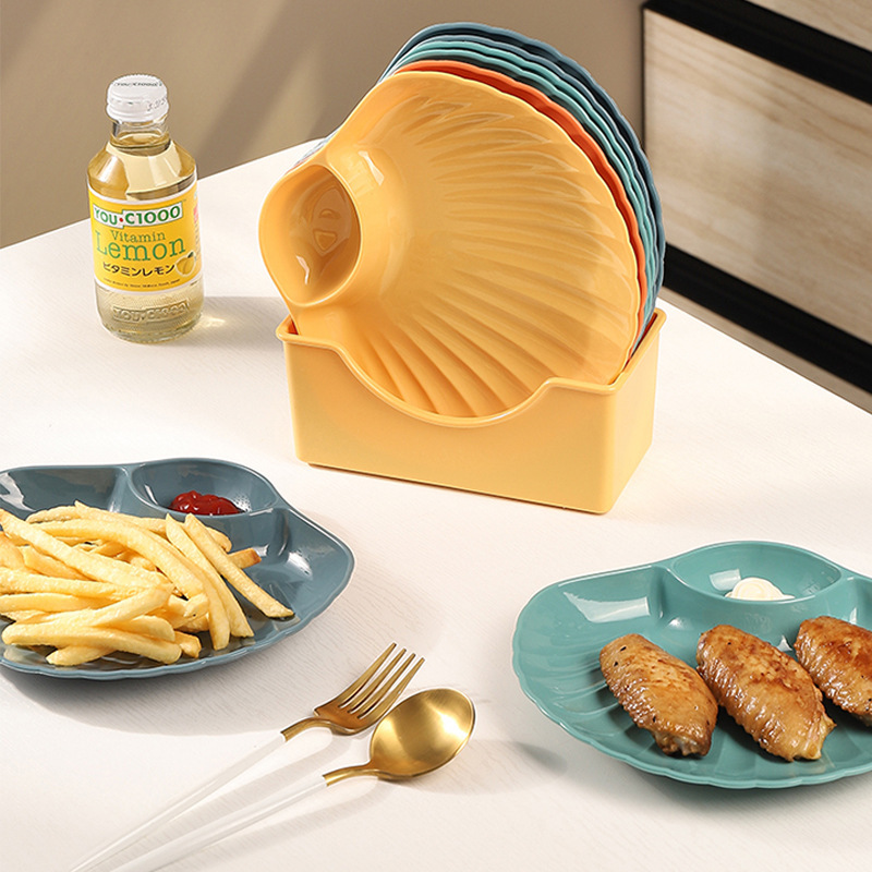 Simple Style Shell Dim Sum Plate Free of BPA Dishwasher Available Melamine Dish French Fries Dish