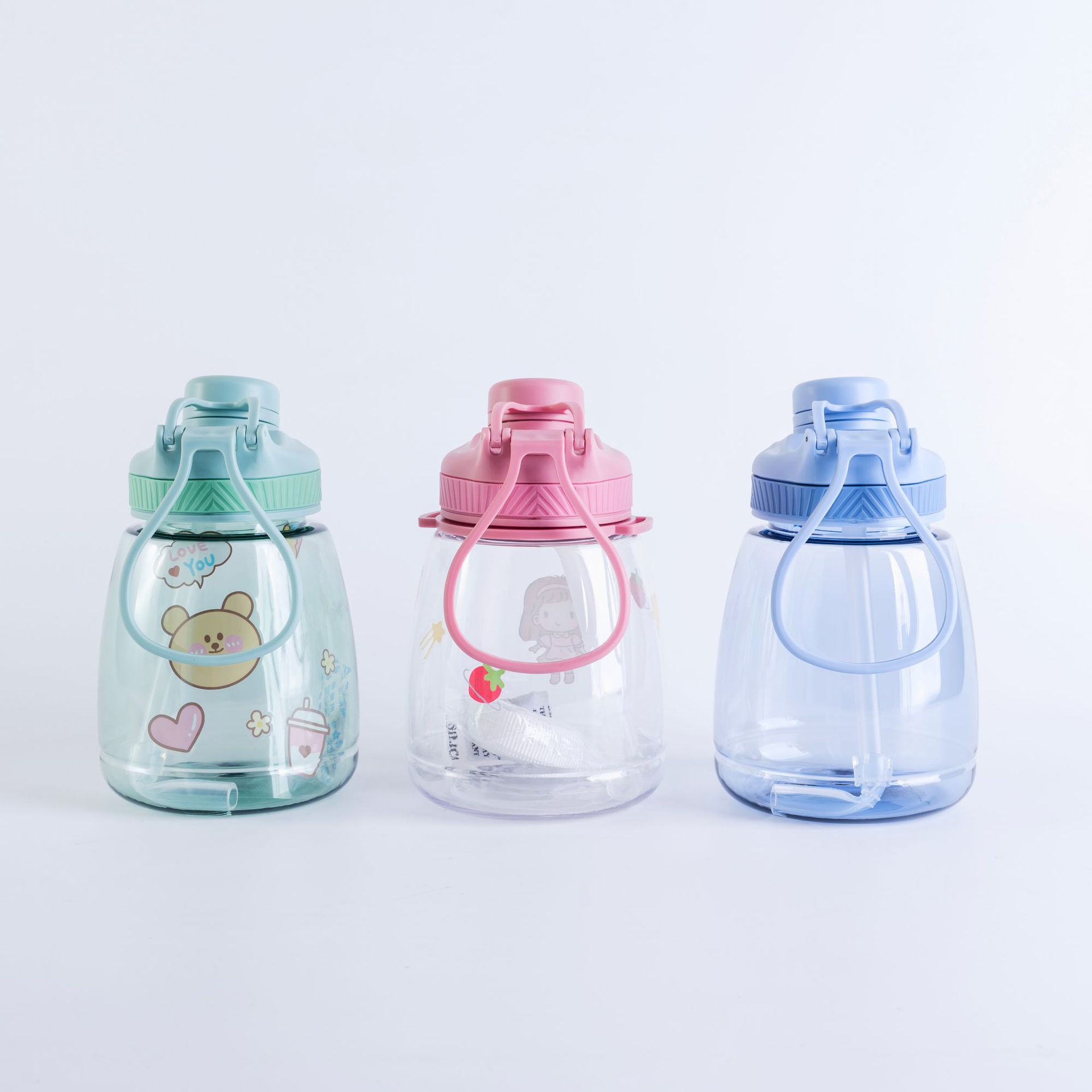 大富定制网红超大肚肚水杯吸管杯女夏可爱便携1.3l儿童新款水壶