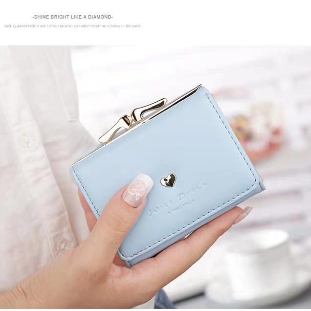 New Wallet Women's Short Coin Purse Korean Style Female Student Mini Cute Folding Small Wallet Multi-Card-Slot Card Holder Fashion