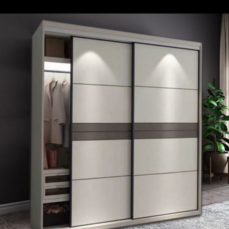 整体衣柜推拉衣柜门多层实木现代简约衣柜推拉门卧室推拉滑动移门