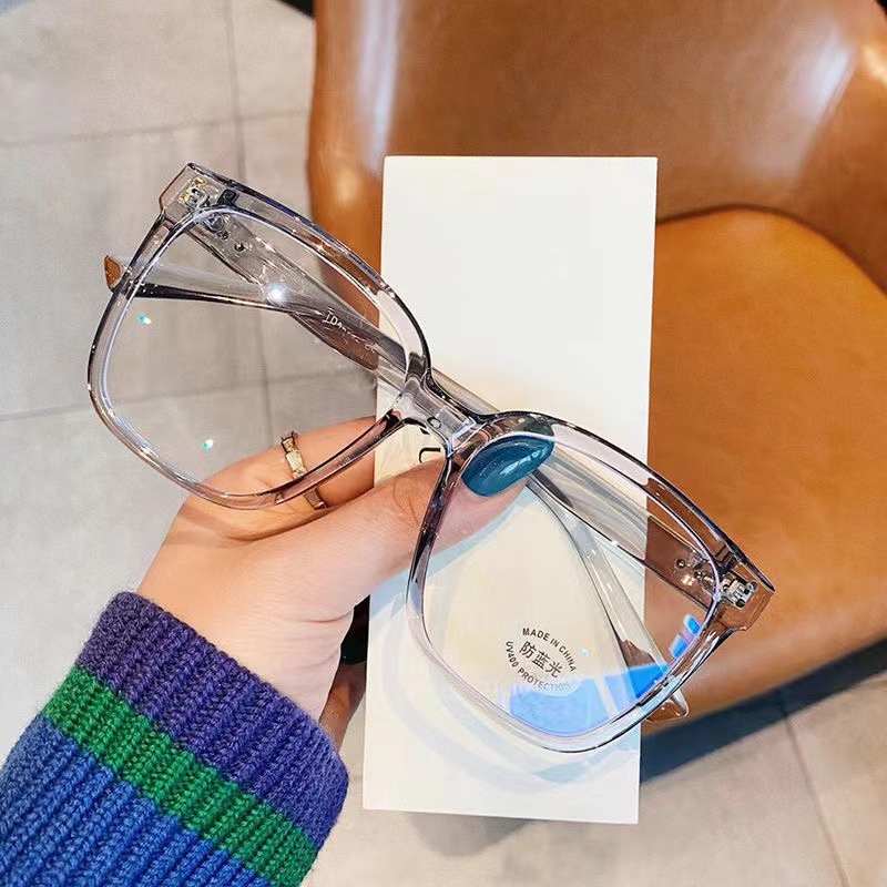 2022 Korean Style Retro Small Square Box Blue Ray Plain Glasses M Nail Glasses Frame Fashion TikTok M Nail Instafamous Glasses Frame