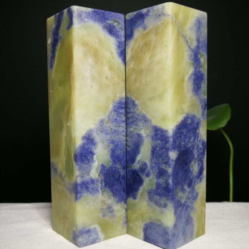 印章青田石产地直销品种石青田葑门老料三彩蓝带实物拍图